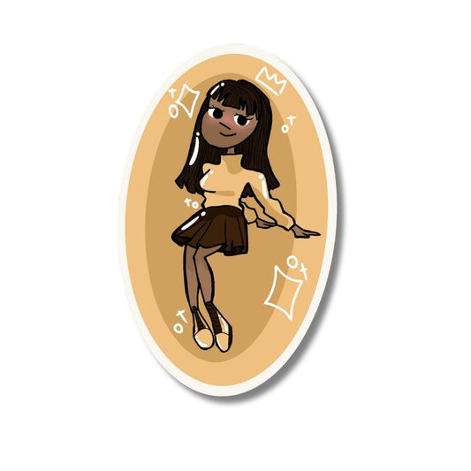 Autumn Girl Die Cut Sticker